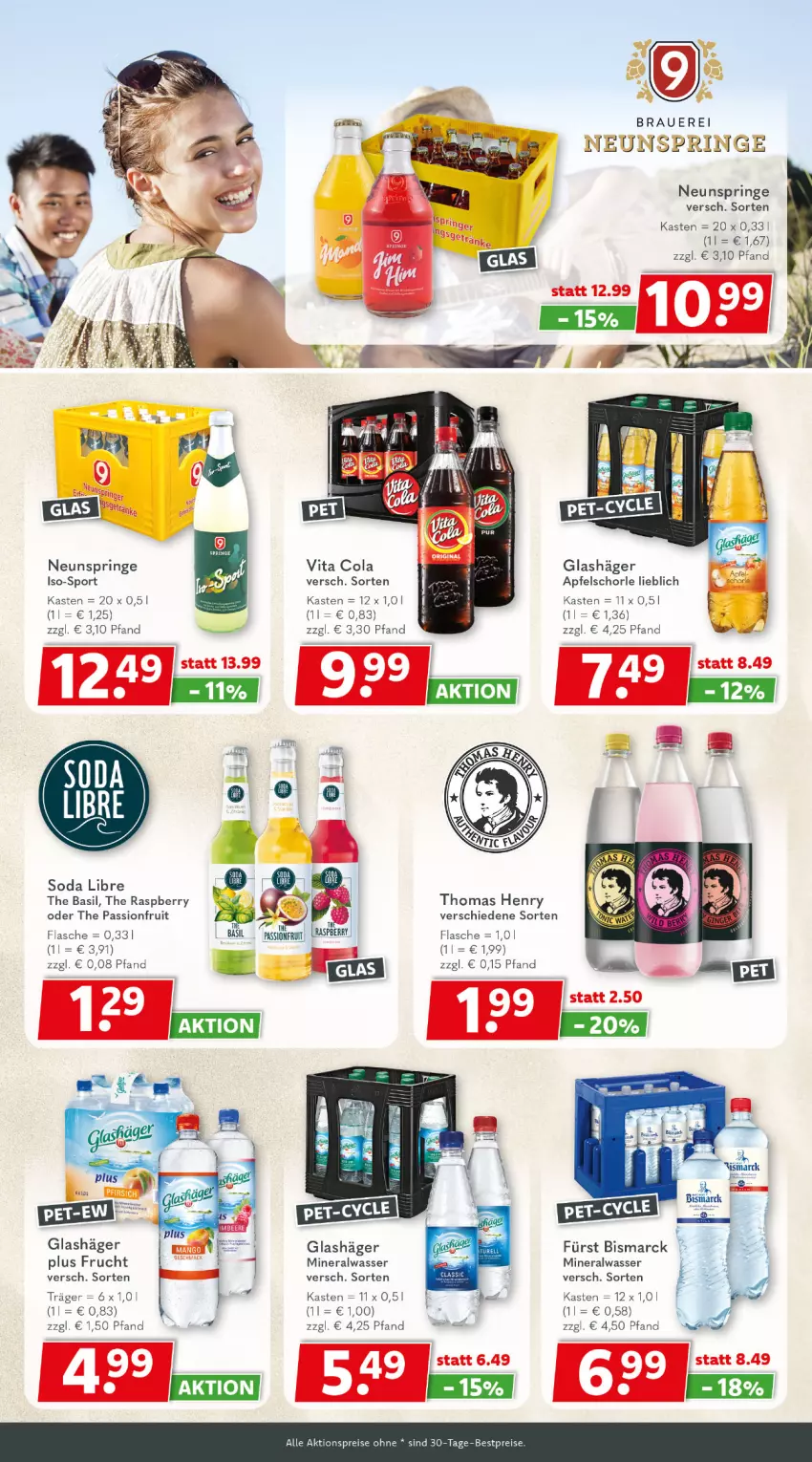 Aktueller Prospekt Getraenkeland - von 03.08 bis 15.08.2025 - strona 7 - produkty: aktionspreis, Alwa, apfel, Apfelschorle, auer, ball, bestpreis, bestpreise, bismarck, cola, eis, flasche, frucht, mineralwasser, raspberry, reis, ring, schorle, Soda, Sport, thomas henry, Ti, vita, Vita C, wasser