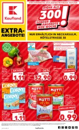 Gazetka promocyjna Kaufland - Extra-Angebote - Gazetka - ważna od 10.01 do 10.01.2024 - strona 1 - produkty: angebot, angebote, binden, bsf, corny, eis, filet, fleisch, hartweizen, isana, Kalbfleisch, medaillons, müsli, Mutti, nuss, paprika, pasta, riegel, sana, Soße, Ti, tomate, tomaten, ZTE