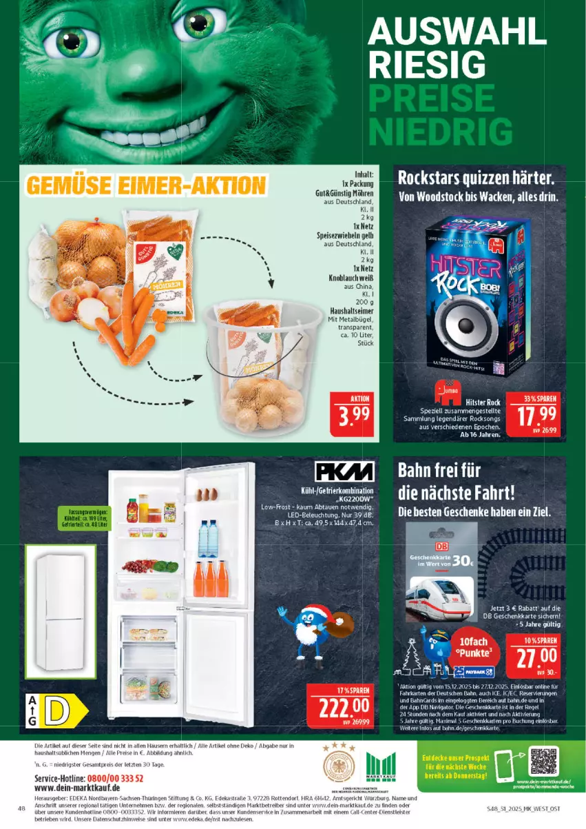 Aktueller Prospekt Marktkauf - Prospekt - von 14.12 bis 20.12.2025 - strona 48 - produkty: Astra, beleuchtung, buch, bügel, deka, eimer, eis, ente, gefrierkombination, knoblauch, led-beleuchtung, LG, möhren, reis, ring, Rockstar, sac, Spezi, tee, Ti, Tiere, ZTE