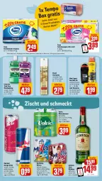 Gazetka promocyjna Rewe - Prospekte - Gazetka - ważna od 21.10 do 21.10.2023 - strona 11 - produkty: Alwa, coupon, deo, deo roll-on, deospray, drink, eis, elle, elnett, energy drink, gin, haarspray, irish whiskey, jameson, karlsberg, karlsberg mixery, küche, Küchen, küchentücher, listerine, mineralwasser, Mixer, mixery, mundspülung, natur, oder deospray, papier, red bull, reis, rel, roll-on, Roller, Sport, spülung, Tempo, Ti, toilettenpapier, total care, tücher, volvic, wasser, whiskey, zewa