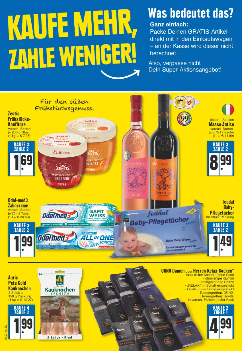 Aktueller Prospekt E Center - Angebote der Woche - von 30.01 bis 04.02.2023 - strona 2 - produkty: creme, flasche, Kette, konfitüre, nuss, Odol, rel, rind, socken, Ti, tücher, zahncreme