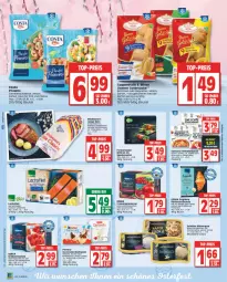 Gazetka promocyjna Edeka - Angebote der Woche - Gazetka - ważna od 01.04 do 01.04.2023 - strona 14 - produkty: apfel, baguette, baguettes, beere, beeren, beutel, bohne, bohnen, brötchen, butter, creme, Croissant, croissants, deka, eis, ente, ferrero, filet, für grill und pfanne, garnelen, gin, Goldstücke, grana, granatapfel, granatapfelkerne, grill, grill und pfanne, ideal für grill, ideal für grill und pfanne, Kinder, kuchen, lachs, lachsfilet, Mantel, mövenpick, Ofen, pfanne, pizza, prawns, raffaello, Rana, reis, rel, rwe, sahne, Schal, Schale, Schöller, Speck, steinofen, Ti, tisch, und pfanne, ZTE, zucker