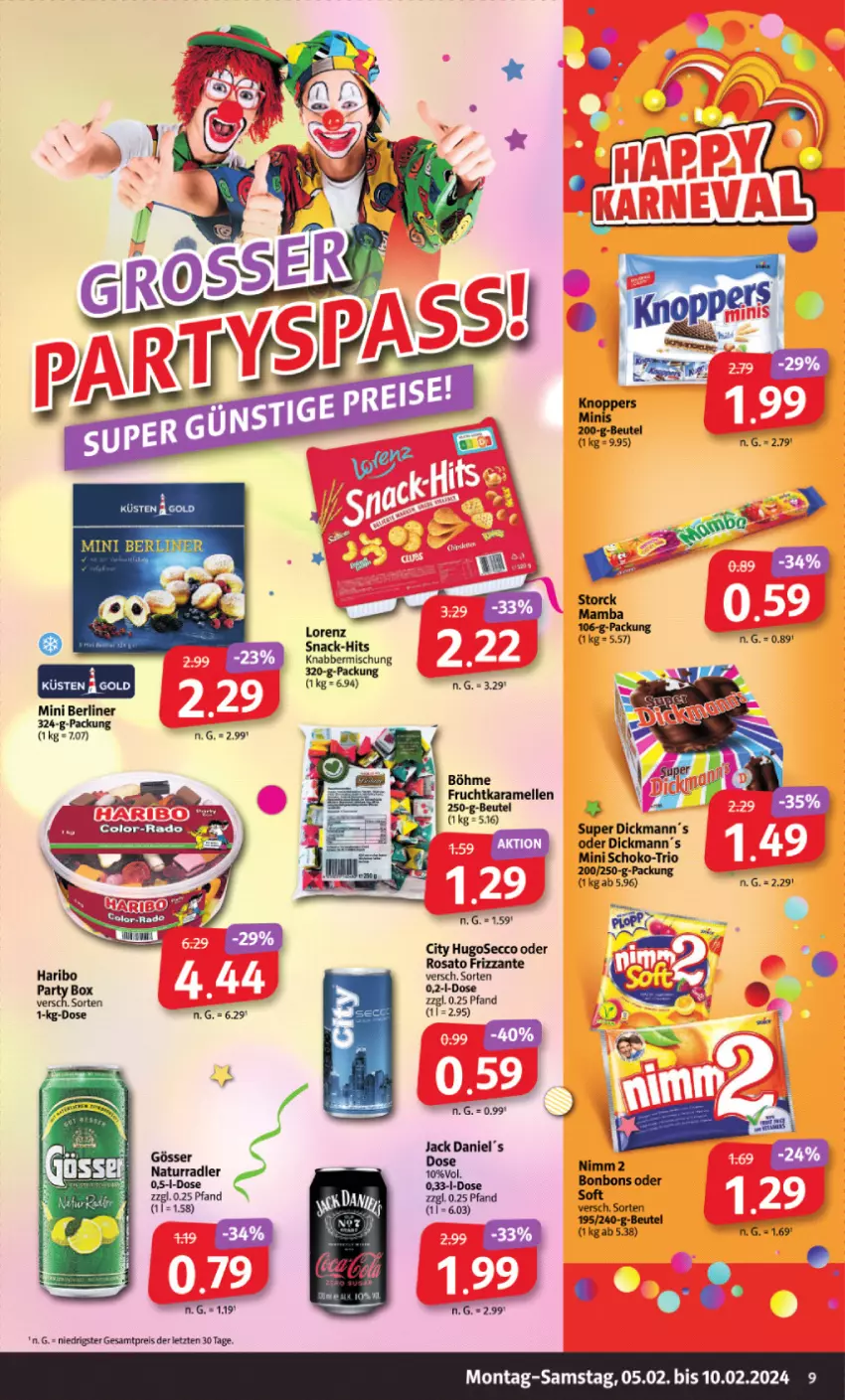 Aktueller Prospekt Markant - Prospekte - von 05.02 bis 10.02.2024 - strona 9 - produkty: berliner, bonbons, eis, gösser, lorenz, natur, radler, reis, schoko, snack, ZTE