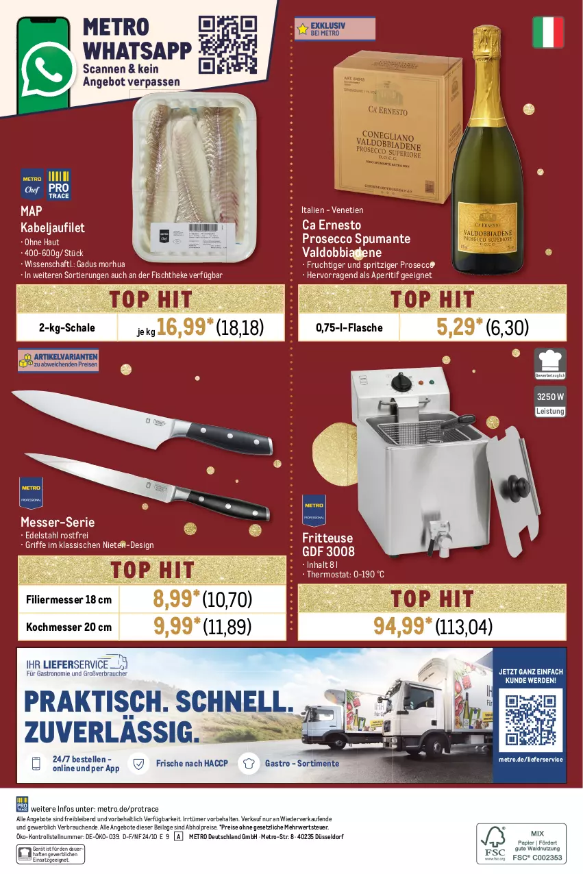 Aktueller Prospekt Metro - GastroJournal - von 31.10 bis 13.11.2024 - strona 36 - produkty: abholpreise, ACC, angebot, angebote, aperitif, auer, ecco, edelstahl, eis, elle, ente, ernesto, filet, fisch, fischtheke, flasche, fritteuse, frucht, ilag, kabeljaufilet, lieferservice, messer, Metro, prosecco, puma, Rauch, reis, rwe, Schal, Schale, spumante, thermostat, Ti, valdo