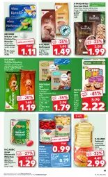 Gazetka promocyjna Kaufland - Prospekt - Gazetka - ważna od 13.03 do 13.03.2024 - strona 45 - produkty: angebot, angebote, beutel, bohne, bohnen, cerealien, creme, eis, erbsen, fisch, Frittieröl, frucht, früchte, himbeer, honig, hörnchen, hülsenfrüchte, junge erbsen, kaffee, kaffeepads, karamell, kichererbsen, kräuter, linsen, milch, müsli, nestlé, nuss, nuss-nougat-creme, pasta, sauce, senf, tee, thunfisch, Ti