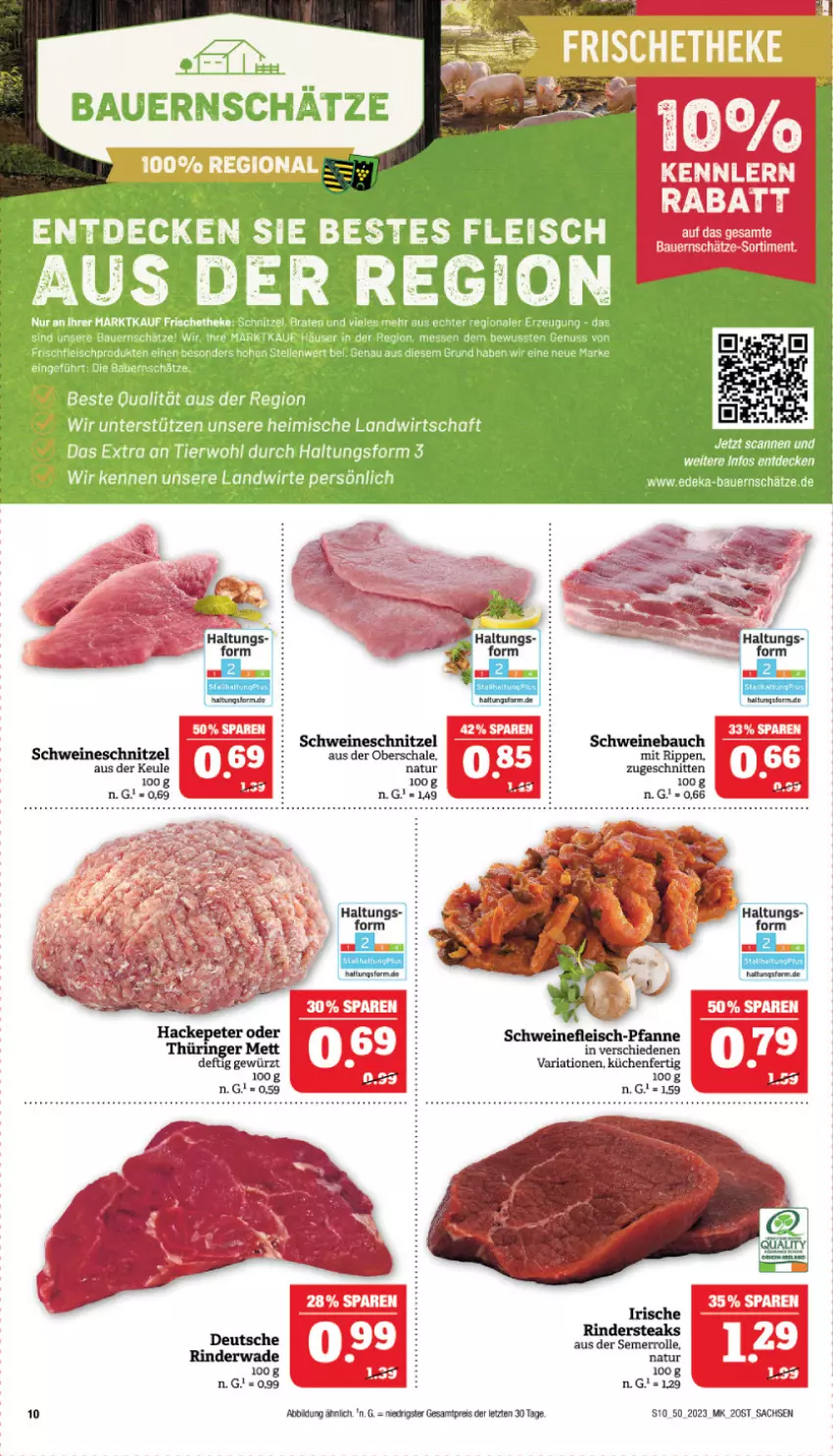 Aktueller Prospekt Marktkauf - Prospekt - von 10.12 bis 16.12.2023 - strona 10 - produkty: auer, Bau, Bauer, eis, fleisch, gewürz, küche, Küchen, Mett, natur, pfanne, reis, Ria, rind, rinder, Rindersteak, ring, Rippen, sac, Schal, Schale, schnitten, schnitzel, schwein, schweine, Schweinebauch, schweinefleisch, Schweinefleisch-Pfanne, schweineschnitzel, steak, steaks, Ti, wein, weine, ZTE