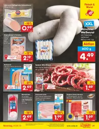 Gazetka promocyjna Netto Marken-Discount - Filial-Angebote - Gazetka - ważna od 20.05 do 20.05.2023 - strona 21 - produkty: angebot, bestpreis, bier, bierschinken, bockwurst, buch, burger, eis, fleisch, Geflügel, gin, Holz, jamón serrano, leberwurst, meersalz, Mett, mettwurst, petersilie, prosciutto, prosciutto cotto, regensburger, reis, rezept, saft, salami, salat, salz, schinken, serrano, snack, Ti, Weißwurst, wurst, ZTE