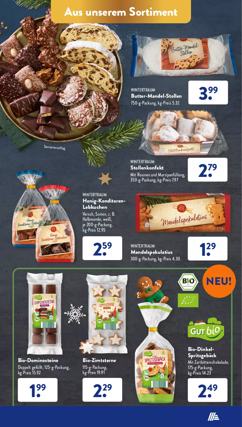 Aktueller Prospekt AldiSud - NÄCHSTE WOCHE - von 21.11 bis 26.11.2022 - strona 45 - produkty: bio, butter, Dominosteine, eis, honig, kuchen, Lebkuchen, mandel, marzipan, Marzipanfüllung, reis, schoko, schokolade, Spritzgebäck, Stollen, Ti, Zartbitterschokolade