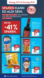 Gazetka promocyjna AldiSud - NÄCHSTE WOCHE - Gazetka - ważna od 26.11 do 26.11.2022 - strona 10 - produkty: aldi, beere, beeren, drink, eis, erde, flasche, gin, kakao, mac, Mett, milch, obst, primitivo, reis, rotwein, salami, schoko, snack, snacks, Sun Snacks, Ti, vollmilch, wein