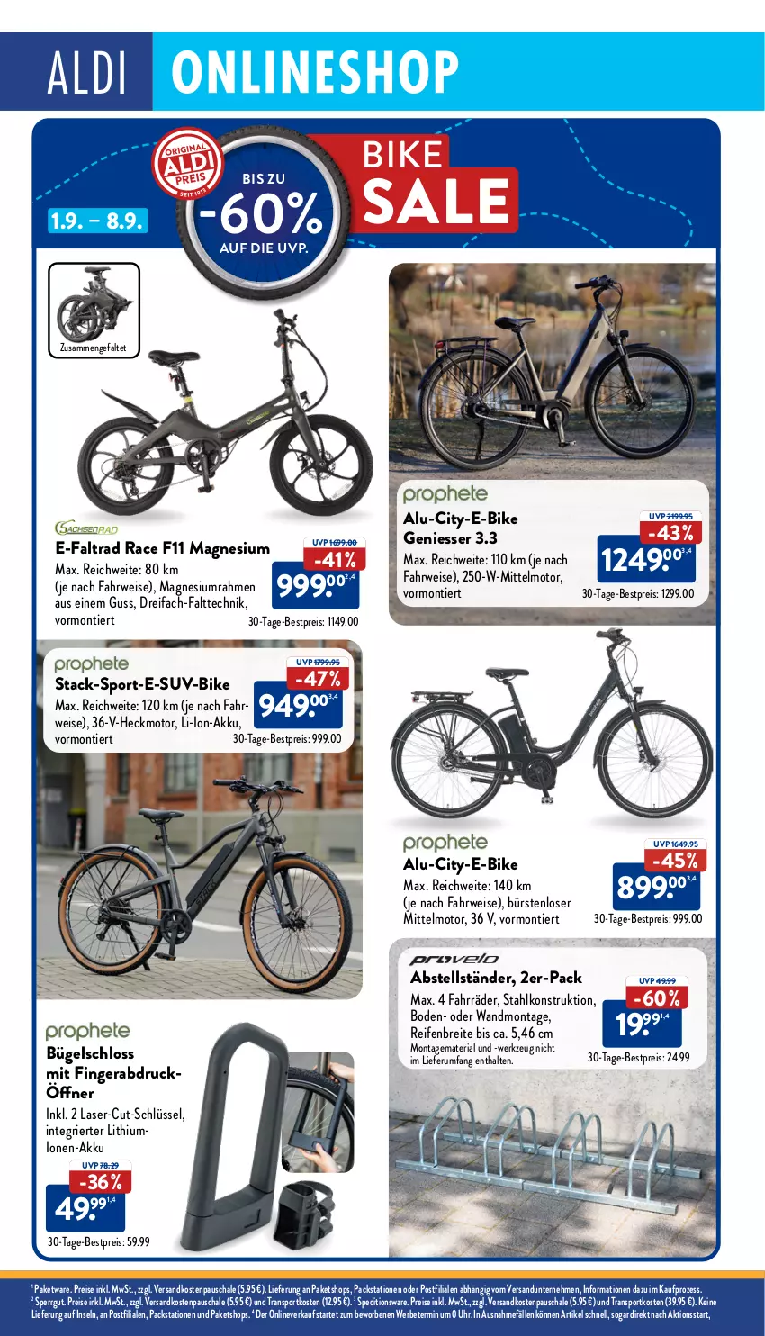 Aktueller Prospekt Aldi Nord - Von Montag - von 02.09 bis 07.09.2024 - strona 32 - produkty: akku, bestpreis, Brei, bügel, bürste, bürsten, E-Bike, eis, li-ion-akku, magnesium, ndk, reifen, reis, Ria, rum, rwe, Schal, Schale, Sport, Ti, uhr, werkzeug