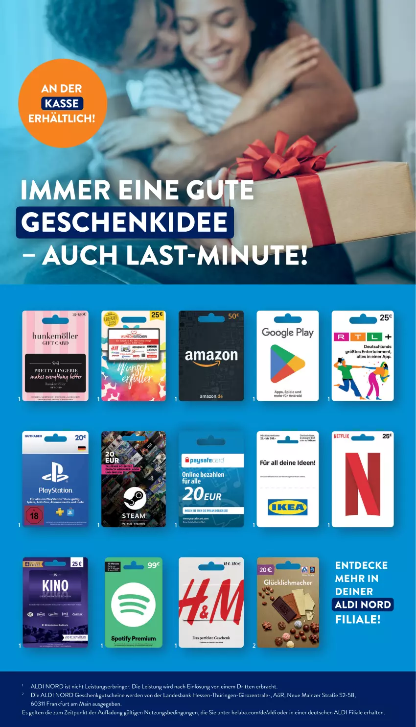 Aktueller Prospekt Aldi Nord - Von Montag - von 02.09 bis 07.09.2024 - strona 44 - produkty: aldi, Bank, eis, ente, erde, google play, gutschein, gutscheine, Hela, lays, netflix, PlayStation, ring, Spiele, Ti