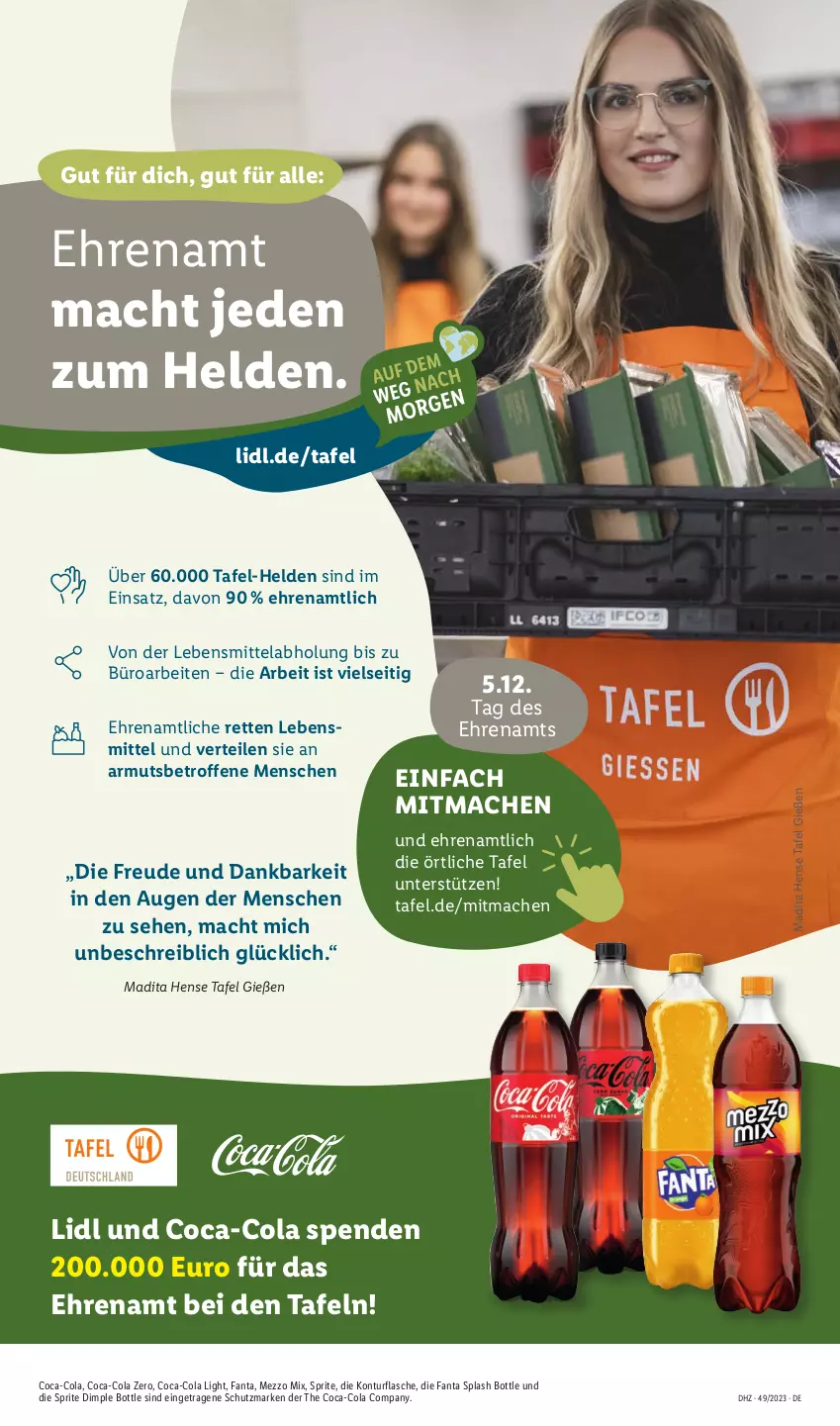 Aktueller Prospekt Lidl - Aktionsprospekt - von 04.12 bis 09.12.2023 - strona 63 - produkty: coca-cola, cola, fanta, flasche, lebensmittel, mac, Mezzo Mix, sprite, Ti