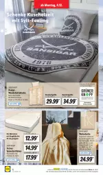 Gazetka promocyjna Lidl - Aktionsprospekt - Gazetka - ważna od 09.12 do 09.12.2023 - strona 6 - produkty: Bau, baumwolle, bett, bettwäsche, decke, kissen, matratze, matratzen, ndk, reine baumwolle, Schal, Schale, spannbettlaken, Ti, wendebettwäsche, wolle