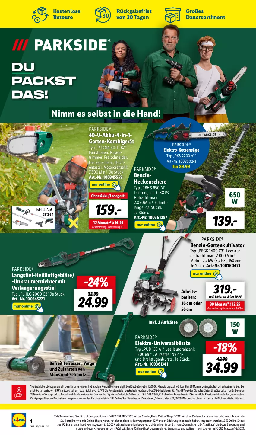 Aktueller Prospekt Lidl - Wochen-Highlights im Onlineshop - von 11.09 bis 17.09.2023 - strona 10 - produkty: akku, auer, Brei, bürste, Draht, eis, Elektro, elle, ente, erde, Fugenbürste, Garten, heckenschere, Kette, Kraut, ladegerät, LG, mac, magazin, ndk, Parkside, rasen, rasentrimmer, Rauch, reis, säge, Schere, Ti, unkrautvernichter