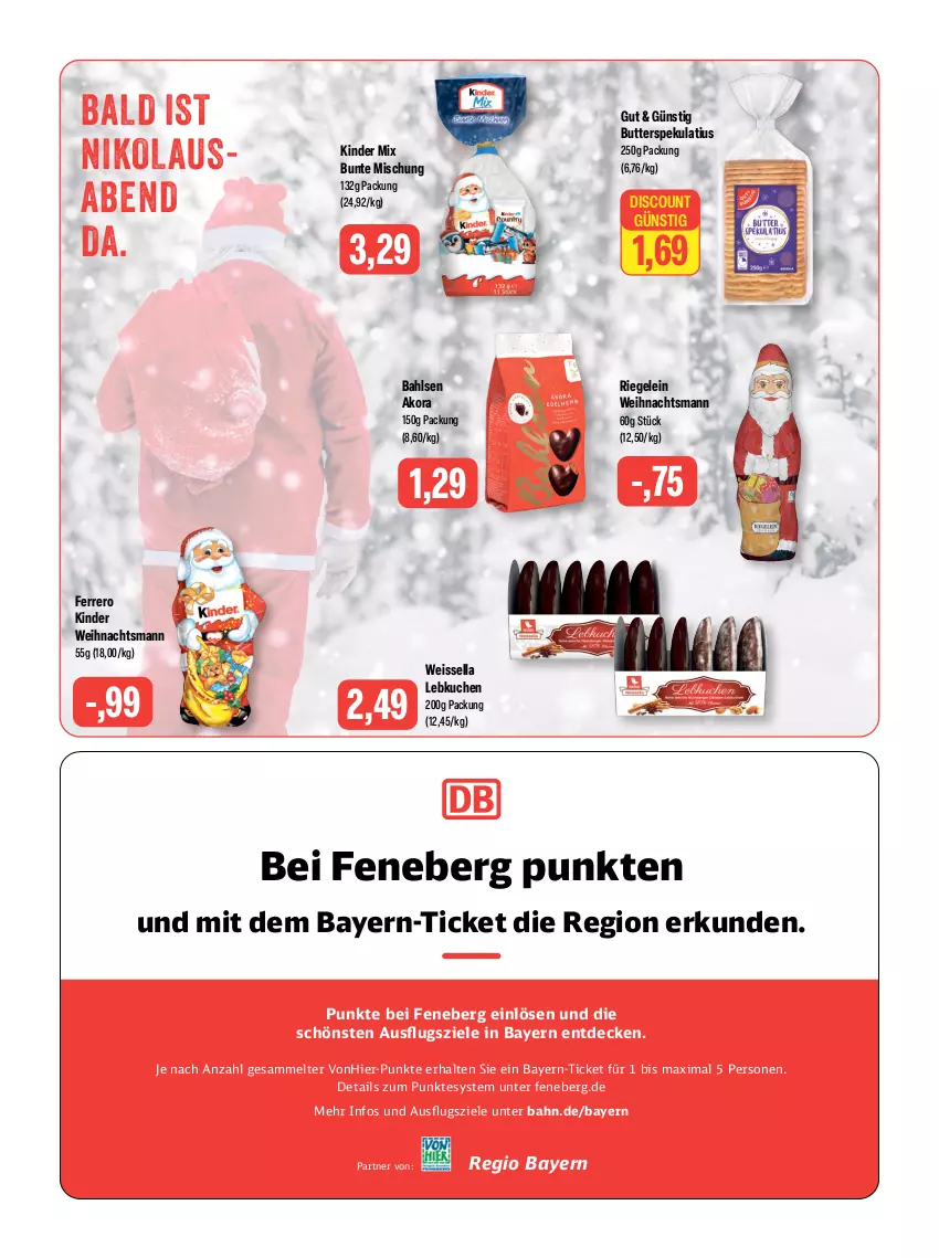 Aktueller Prospekt Feneberg - Prospekte - von 23.11 bis 25.11.2023 - strona 15 - produkty: bahlsen, butter, Butterspekulatius, decke, discount, eis, ferrero, Kinder, kuchen, Lebkuchen, riegel, Ti