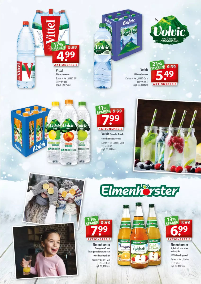 Aktueller Prospekt Getraenkeland - von 07.02 bis 19.02.2022 - strona 7 - produkty: aktionspreis, Alwa, apfel, apfelsaft, eis, frucht, mac, mineralwasser, natur, orange, orangen, orangensaft, pfirsich, reis, saft, tee, Ti, vittel, volvic, wasser