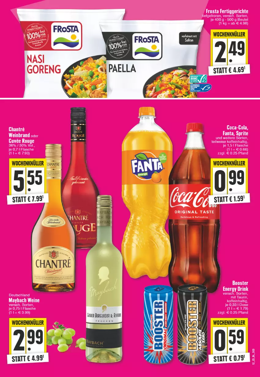 Aktueller Prospekt Edeka - Angebote der Woche - von 20.03 bis 25.03.2023 - strona 3 - produkty: coca-cola, cola, elle, fanta, fertiggericht, fertiggerichte, flasche, frosta, gin, maybach, sprite, Ti, wein, weinbrand, weine