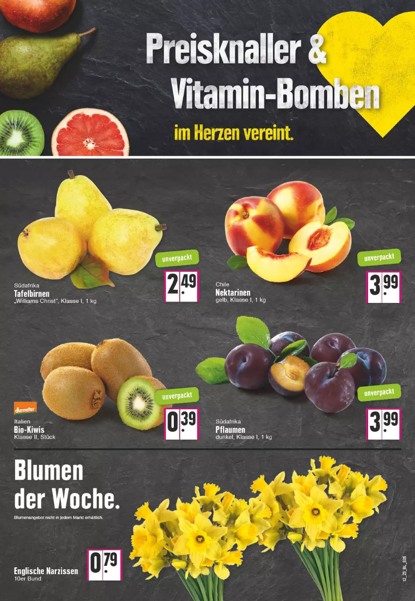 Aktueller Prospekt Edeka - Angebote der Woche - von 20.03 bis 25.03.2023 - strona 5 - produkty: angebot, Birnen, blume, blumen, eis, Narzissen, Nektar, nektarinen, pflaume, pflaumen, reis, tafelbirnen