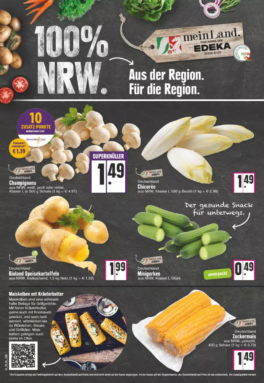 Aktueller Prospekt Edeka - Angebote der Woche - von 20.03 bis 25.03.2023 - strona 6 - produkty: beutel, bio, bioland, butter, eis, gewürz, grill, Grillkäse, ilag, kartoffel, kartoffeln, Käse, knoblauch, kräuter, kräuterbutter, LG, mac, mais, mit knoblauch, Ofen, rwe, Schal, Schale, snack, speisekartoffeln, Ti, zucker, zuckermais