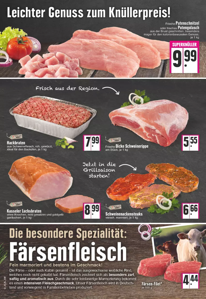 Aktueller Prospekt Edeka - Angebote der Woche - von 20.03 bis 25.03.2023 - strona 8 - produkty: backofen, beko, braten, eis, filet, fleisch, gewürz, grill, gulasch, kasseler, lachs, mac, nuss, Ofen, pute, putenschnitzel, saft, salz, schnitten, schnitzel, schwein, schweine, schweinefleisch, senf, Ti, tisch, wein, weine