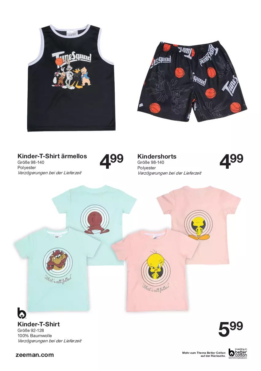 Aktueller Prospekt Zeeman - Prospekte - von 21.05 bis 27.05.2022 - strona 4 - produkty: Bau, baumwolle, bett, Kinder, Kinder-T-Shirt, shirt, shorts, T-Shirt, wolle