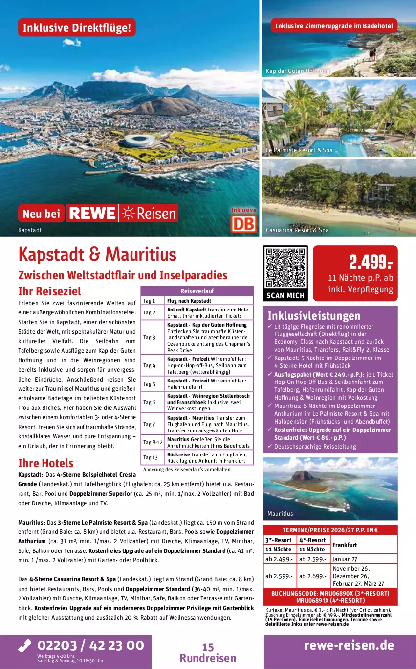 Aktueller Prospekt Rewe Reisen - Reiseprospekt - von 24.04 bis 29.05.2026 - strona 15 - produkty: axe, Bad, bosch, buch, decke, deutschsprachige reiseleitung, dusche, eis, elle, Garten, inklusivleistungen, kurtaxe, Mode, natur, pool, privileg, reis, reiseverlauf, rel, Ti, uhr, wasser, wein