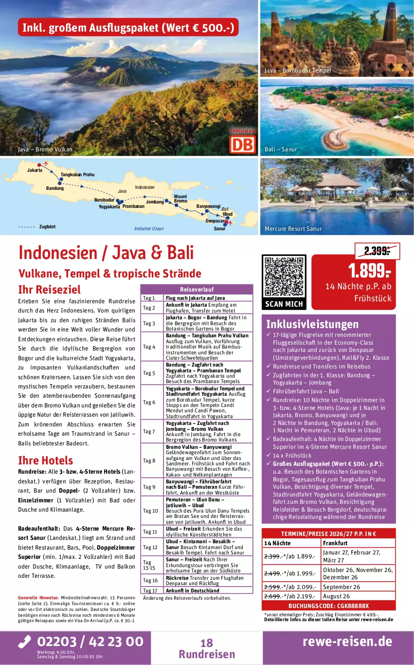 Aktueller Prospekt Rewe Reisen - Reiseprospekt - von 24.04 bis 29.05.2026 - strona 18 - produkty: Bad, bambus, buch, deo, deutschsprachige reiseleitung, dusche, eis, Elektro, elle, ente, erde, Garten, inklusivleistungen, kaffee, kakao, natur, pool, reis, reiseverlauf, rel, rezept, ring, rum, SANTE, Ti, tisch, uhr, Yo