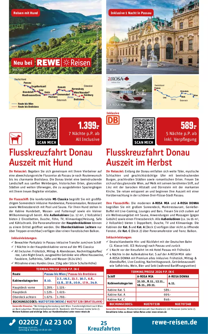 Aktueller Prospekt Rewe Reisen - Reiseprospekt - von 24.04 bis 29.05.2026 - strona 25 - produkty: angebot, bett, Betten, bier, Biere, buch, drink, drinks, dusche, eis, elle, Engel, erde, fenster, getränk, getränke, gin, harman, Hundebett, inklusivleistungen, kaffee, korn, kreuzfahrten, kühlschrank, leine, Mode, nuss, pool, rama, reis, rel, rwe, säfte, Schrank, sekt, snack, ssd, tee, Ti, tisch, uhr, wasser, wein, weine, wellnessbereich