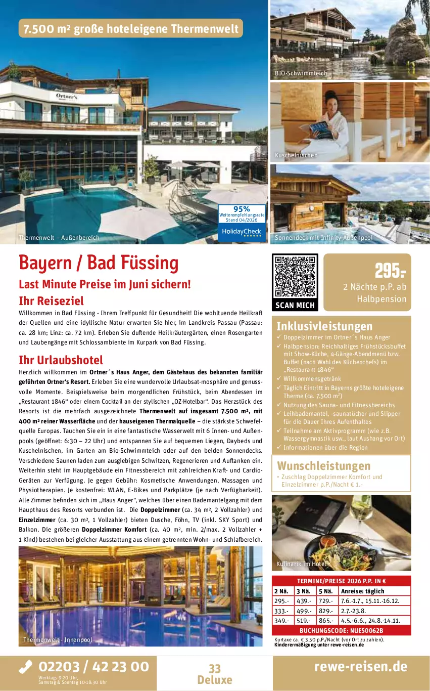 Aktueller Prospekt Rewe Reisen - Reiseprospekt - von 24.04 bis 29.05.2026 - strona 33 - produkty: asti, auer, axe, Bad, Bademantel, bio, buch, cocktail, dusche, E-Bike, E-Bikes, eis, elle, ente, fanta, Garten, Gesundheit, getränk, inklusivleistungen, innenpool, Kinder, kraft, kräuter, küche, Küchen, kurtaxe, LG, Liege, Mantel, natur, ndk, nuss, pool, reis, rosen, rwe, slip, Slipper, Sport, Ti, tisch, tücher, uhr, wasser