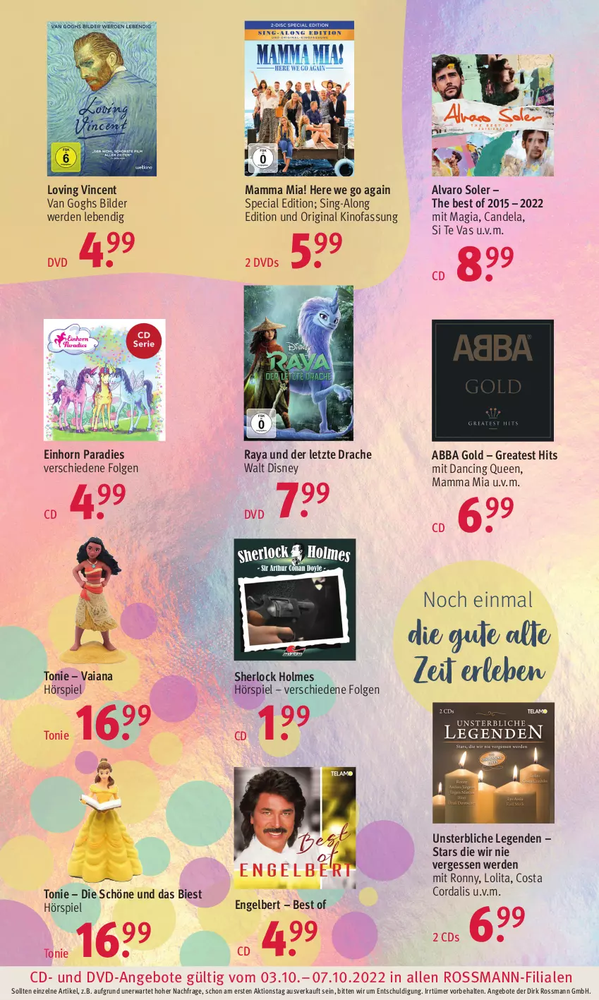 Aktueller Prospekt Rossmann - Prospekte - von 04.10 bis 07.10.2022 - strona 14 - produkty: Abba, angebot, angebote, cin, disney, dvd, Engel, erde, gin, LG, mam, Ti, ZTE