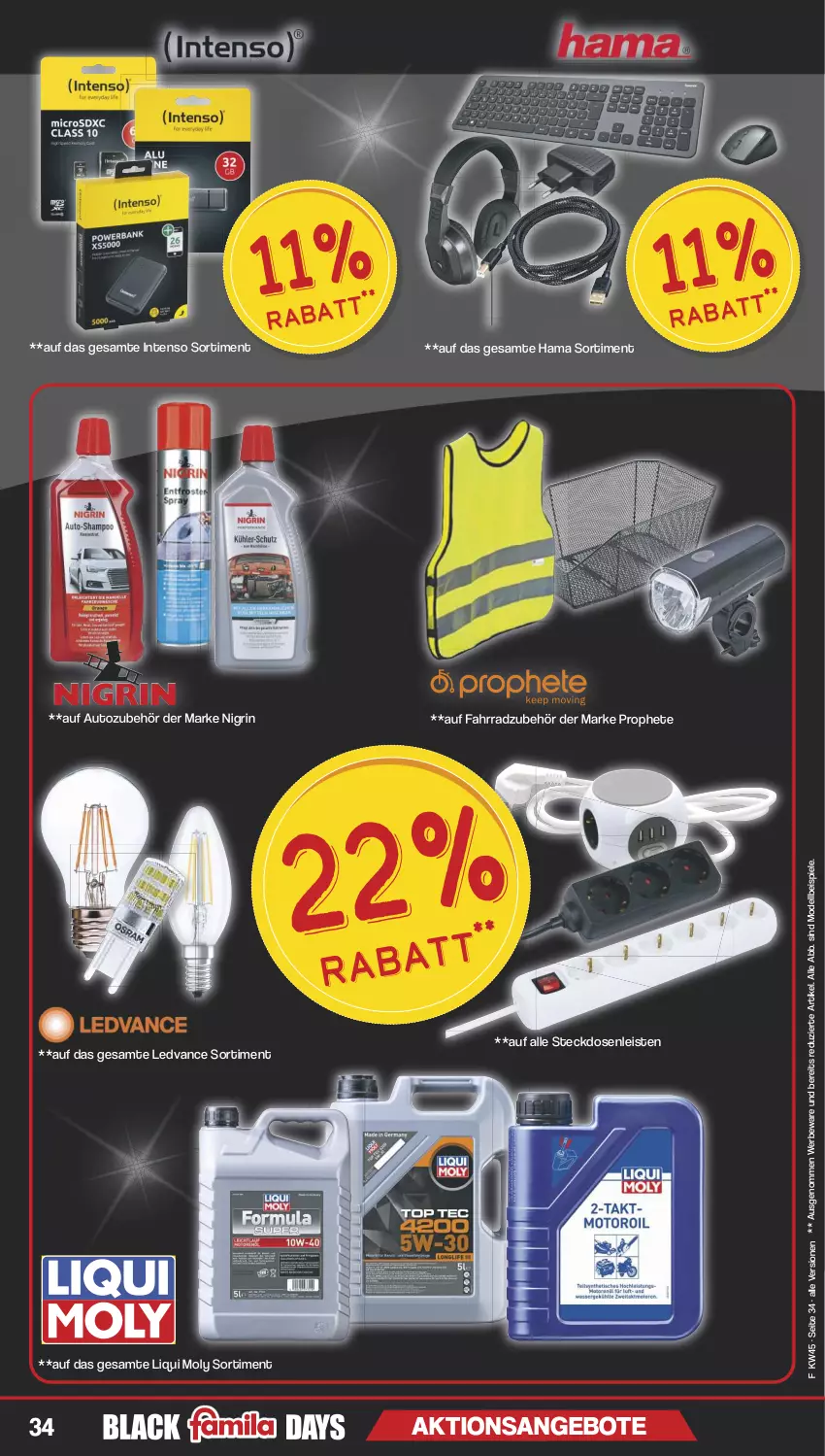 Aktueller Prospekt Famila - Prospekte - von 04.11 bis 09.11.2024 - strona 34 - produkty: angebot, angebote, auto, Autozubehör, dell, eis, Fahrrad, hama, intenso, Mode, Nigrin, prophete, Spiele, steckdose, Steckdosenleiste, Ti