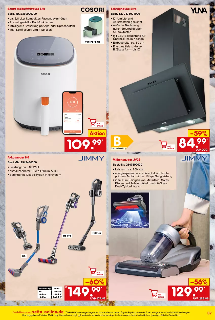 Aktueller Prospekt Netto Marken-Discount - Online-Angebote August - von 01.08 bis 31.08.2023 - strona 37 - produkty: akku, angebot, Bau, beleuchtung, Brei, eis, ente, fritteuse, Heißluftfritteuse, kissen, led-beleuchtung, matratze, matratzen, mit led-beleuchtung, möbel, ndk, reis, schräghaube, Sofa, Ti, ZTE