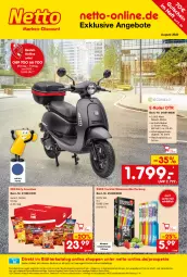 Gazetka promocyjna Netto Marken-Discount - Online-Angebote August - Gazetka - ważna od 31.08 do 31.08.2023 - strona 1 - produkty: akku, angebot, angebote, bestpreis, bosch, cocktail, E-Roller, eis, ndk, reis, Roller, snack, telefon, Ti, uhr, wasser, wassereis, ZTE