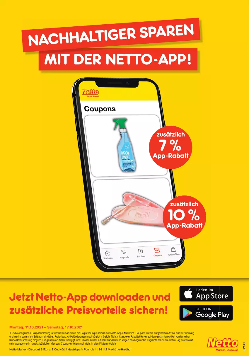 Aktueller Prospekt Netto Marken-Discount - Filial Angebote - von 11.10 bis 16.10.2021 - strona 41