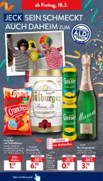 Gazetka promocyjna AldiSud - ALDI Aktuell - Gazetka - ważna od 19.02 do 19.02.2022 - strona 32 - produkty: aldi, alkohol, bitburger, burger, chips, crunchips, eis, elle, flasche, frucht, gin, gösser, jahrgangssekt, lorenz, mumm, natur, natur radler, paprika, pils, premium pils, radler, reis, sekt, teller, Ti