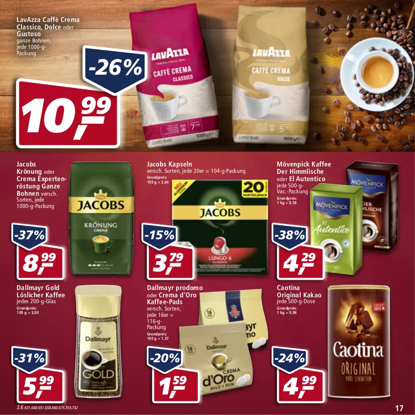 Aktueller Prospekt Real - Real Handzettel - von 28.02 bis 05.03.2022 - strona 17 - produkty: bohne, bohnen, caffè crema, classico, dallmayr, dallmayr gold, dallmayr prodomo, eis, gin, jacobs, jacobs krönung, kaffee, kaffee-pads, kakao, lavazza, löslicher kaffee, mövenpick, mövenpick kaffee, prodomo, reis, Ti