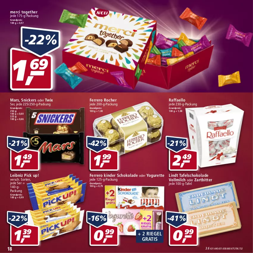 Aktueller Prospekt Real - Real Handzettel - von 28.02 bis 05.03.2022 - strona 18 - produkty: eis, ferrero, Ferrero Rocher, Kinder, kinder schokolade, leibniz, lindt, mars, merci, milch, oder twix, oder yogurette, Pick Up!, raffaello, reis, riegel, schoko, schokolade, snickers, tafelschokolade, Ti, twix, vollmilch, Yo, yogurette