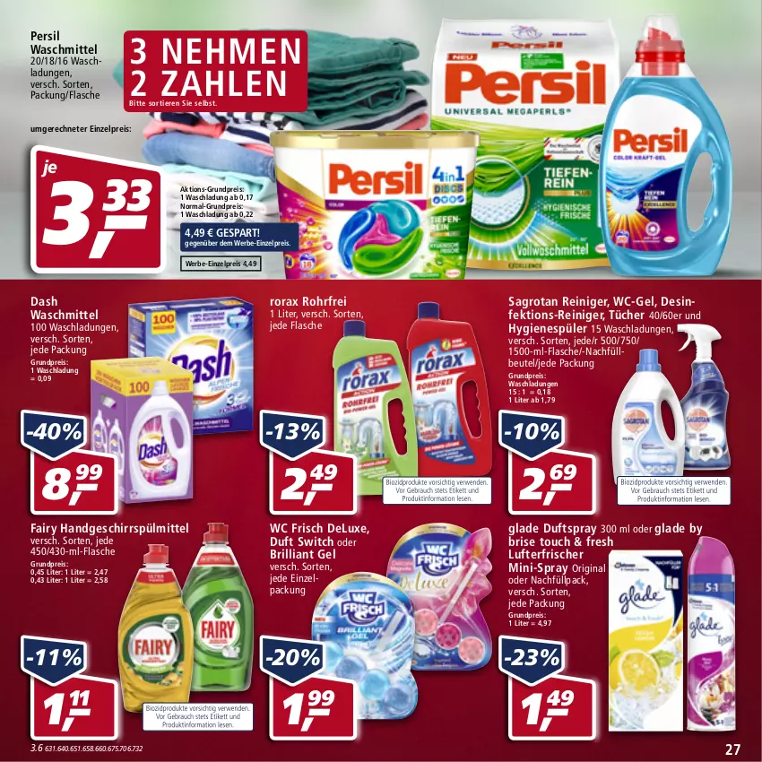 Aktueller Prospekt Real - Real Handzettel - von 28.02 bis 05.03.2022 - strona 27 - produkty: beutel, Desinfektion, Duftspray, eis, fairy, flasche, geschirr, geschirrspülmittel, gin, Glade, hygienespüler, lufterfrischer, persil, persil waschmittel, reiniger, reis, rorax, sagrotan, spülmittel, Ti, Tiere, tücher, waschmittel, wc frisch, wc-gel