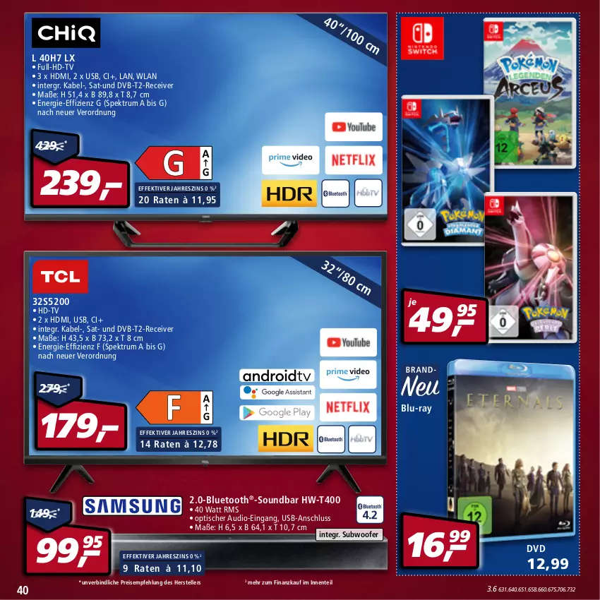 Aktueller Prospekt Real - Real Handzettel - von 28.02 bis 05.03.2022 - strona 40 - produkty: blu-ray, dvb, DVB-T, dvd, eis, elle, ente, HDMI, Receiver, reis, rum, soundbar, Spektrum, Subwoofer, teller, Ti, tisch, usb