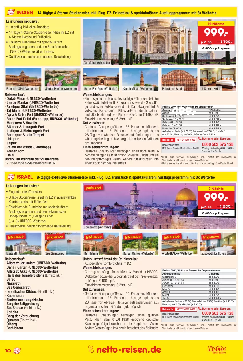 Aktueller Prospekt Netto Marken-Discount - Reise-Angebote August - von 27.07 bis 31.08.2023 - strona 10 - produkty: Amber, anreisetermine, Brei, brot, buch, eis, HP, Manta, preisvorteil, pril, Rana, Rauch, reis, reiseveranstalter, reiseverlauf, Ti, uhr