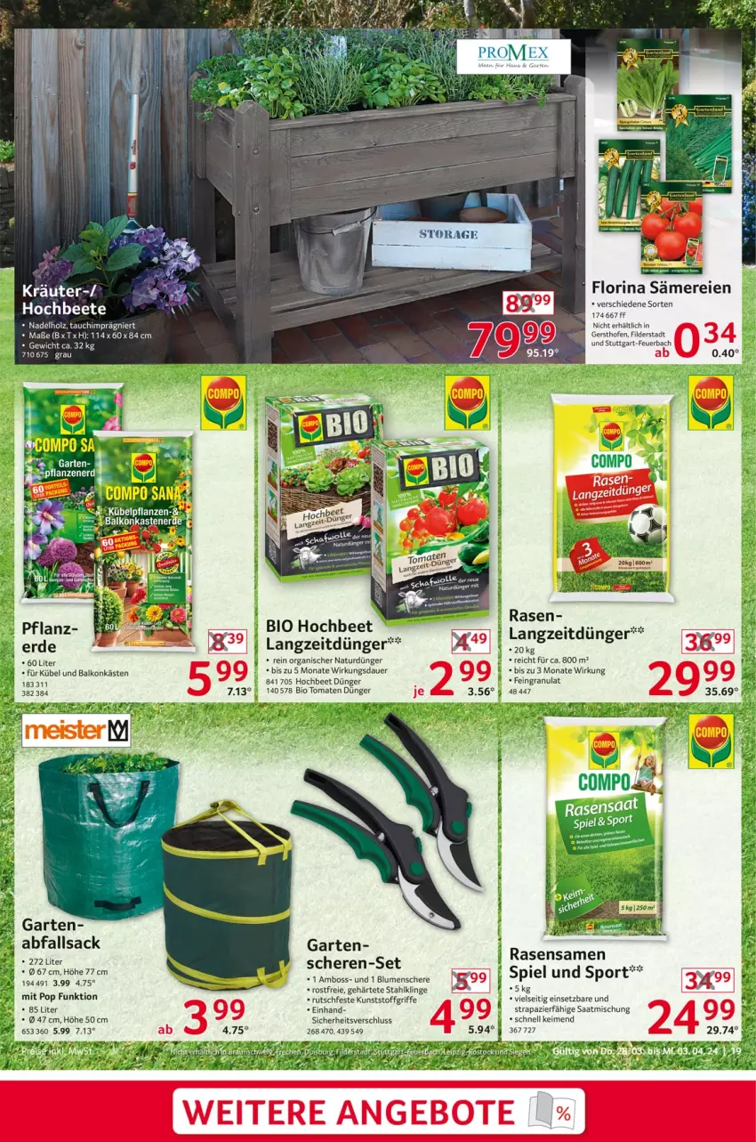 Aktueller Prospekt Selgros - Non Food - von 28.03 bis 03.04.2024 - strona 19 - produkty: auer, bio, blume, blumen, boss, dünger, erde, Garten, Holz, hose, kräuter, kübelpflanzen, LG, natur, Ofen, pflanze, pflanzen, rasen, rasensamen, Rauch, sac, Schere, Sport, Ti, tomate, tomaten