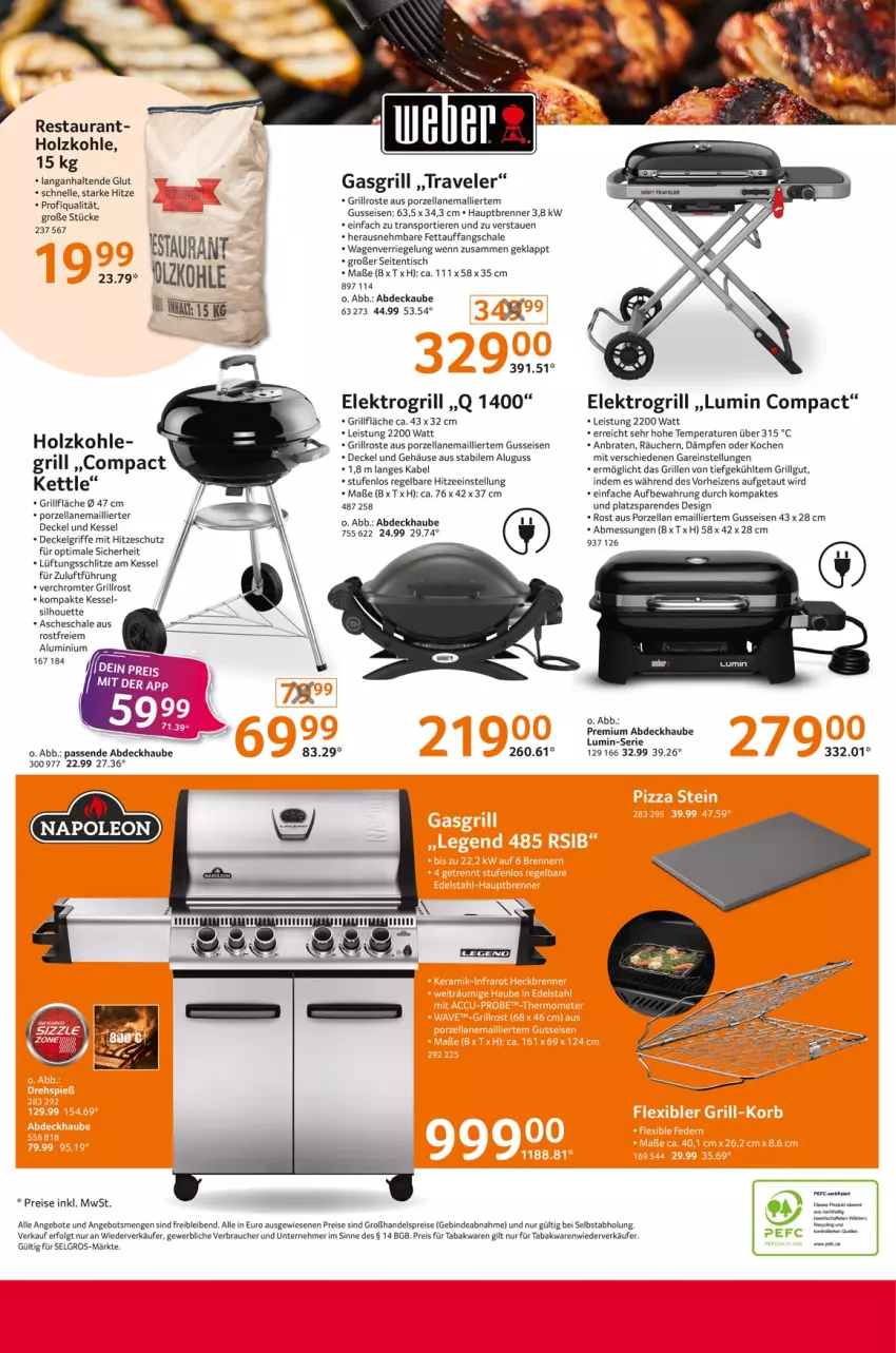 Aktueller Prospekt Selgros - Non Food - von 28.03 bis 03.04.2024 - strona 20 - produkty: abdeckhaube, angebot, angebote, braten, decke, Deckel, eis, Elektro, elle, gasgrill, grill, grillfläche, grillrost, Holz, holzkohle, LG, Rauch, reis, riegel, Schal, Schale, Sport, Ti, Tiere, tisch