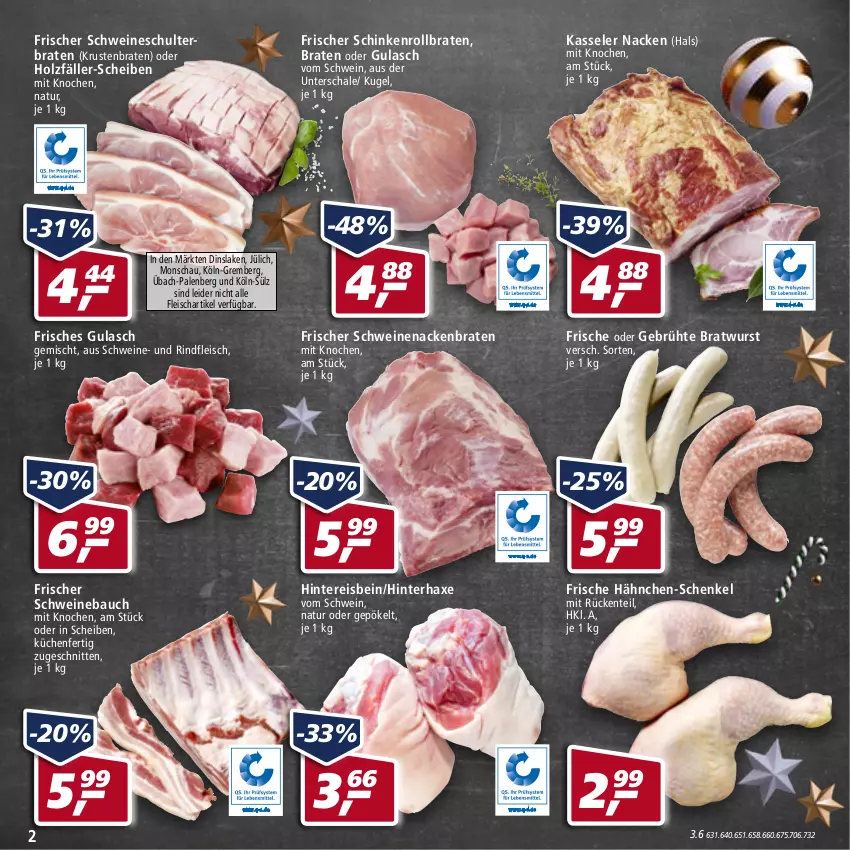 Aktueller Prospekt Real - Real Handzettel - von 13.12 bis 18.12.2021 - strona 2 - produkty: axe, Bau, braten, bratwurst, eis, ente, fleisch, Frische Hähnchen, gulasch, hähnchen-schenkel, Haxe, henkel, Holz, kasseler, krustenbraten, küche, Küchen, Kugel, natur, reis, rind, rindfleisch, rollbraten, Schal, Schale, schenkel, schinken, schnitten, schwein, schweine, Schweinebauch, schweinenacken, Ti, wein, weine, wurst