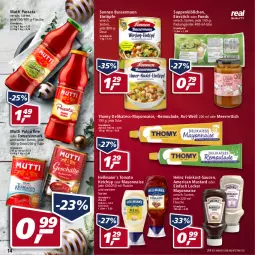 Gazetka promocyjna Real - Real Handzettel - Gazetka - ważna od 18.12 do 18.12.2021 - strona 14 - produkty: eier, eintöpfe, eis, , feinkost, flasche, heinz, ketchup, mayonnaise, meerrettich, Mutti, reis, remoulade, Rettich, sauce, saucen, suppe, suppen, thomy, Ti, tomate, tomaten, tomatenmark, tomato ketchup, Yo