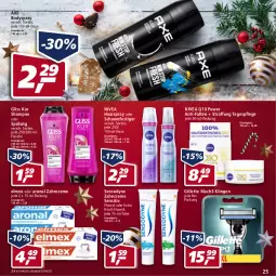 Gazetka promocyjna Real - Real Handzettel - Gazetka - ważna od 18.12 do 18.12.2021 - strona 25 - produkty: axe, body, bodyspray, creme, eis, elmex, , flasche, gillette, gliss, gliss kur, haarspray, mac, mach3, nivea, oder schaumfestiger, Q10, reis, schaumfestiger, sensodyne, shampoo, shampoo oder spülung, spülung, Tagespflege, Ti, zahncreme