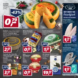 Gazetka promocyjna Real - Real Handzettel - Gazetka - ważna od 18.12 do 18.12.2021 - strona 7 - produkty: angebot, angebote, aqua, aufstrich, brot, brotaufstrich, burlander, butter, Caviar, chili, deutscher schnittkäse, Dorade, dorade royal, eis, , filet, fisch, fische, Fischer, frischfisch, gin, halbfester schnittkäse, Käse, Löffel, milch, milram, Popp, reis, Rotbarsch, rotbarschfilet, Schere, schnittkäse, schweizer schnittkäse, Ti, Wild, Yo, YouCook