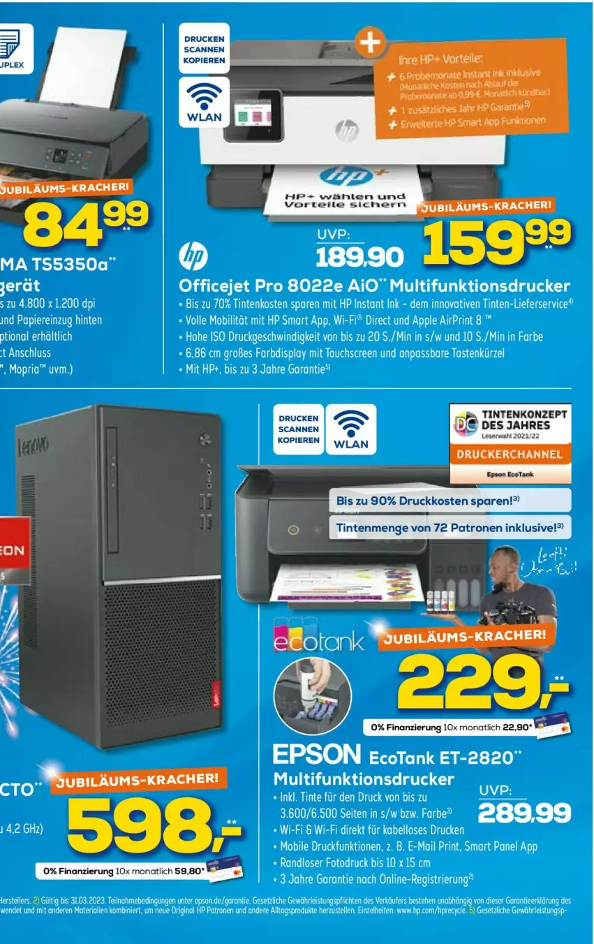 Aktueller Prospekt Euronics - Prospekte - von 11.01 bis 18.01.2023 - strona 20 - produkty: bett, Betten, drucker, elle, HP, kracher, lieferservice, multifunktionsdrucker, office, OfficeJet, Ria, tee, teller, Ti