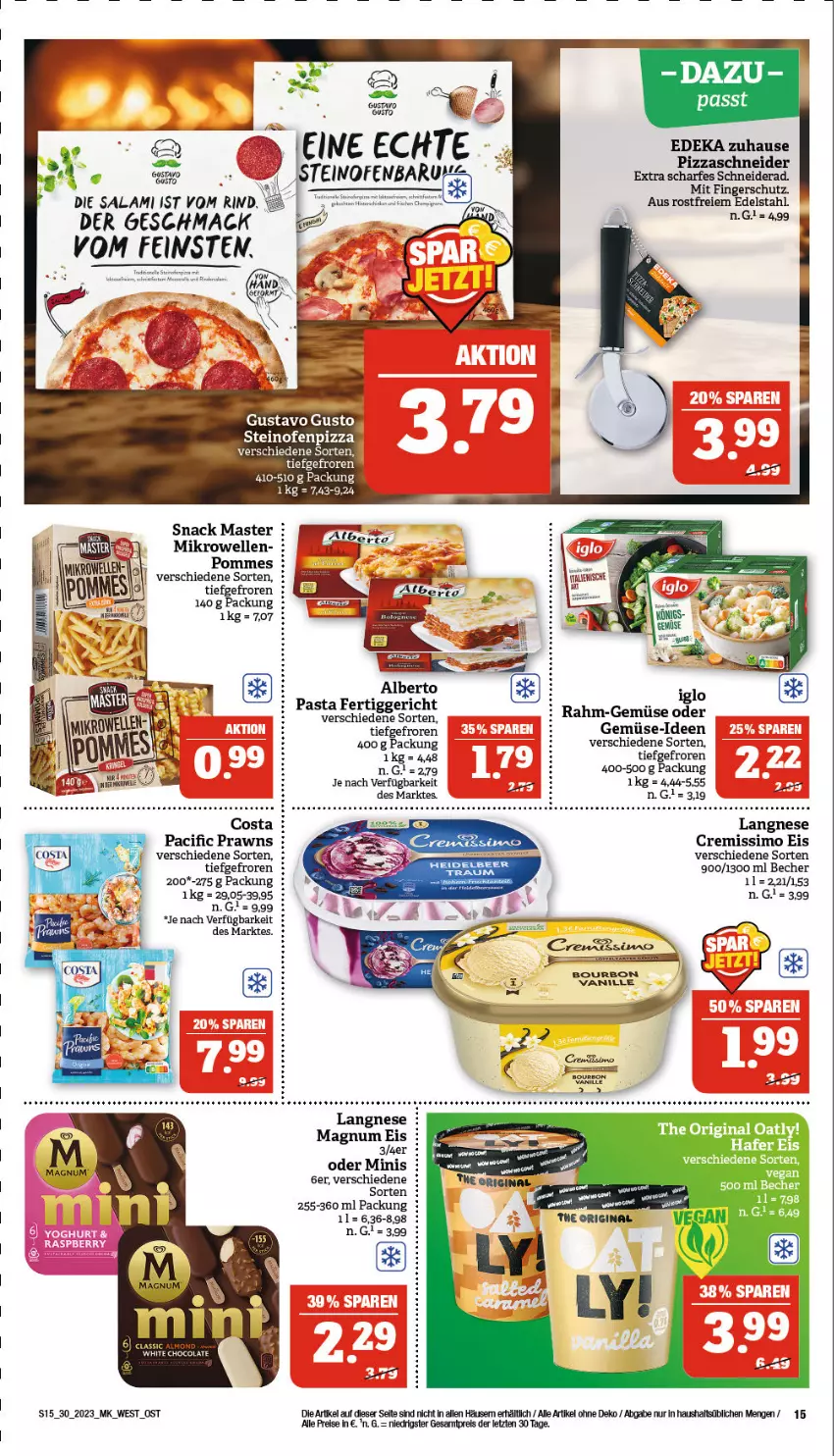 Aktueller Prospekt Marktkauf - Prospekt - von 23.07 bis 29.07.2023 - strona 15 - produkty: Becher, bourbon, bourbon vanille, Cif, cremissimo, deka, edelstahl, eis, elle, fertiggericht, gin, langnese, mac, magnum, mikrowelle, Ofen, pasta, pizza, pommes, prawns, reis, rind, salami, sim, snack, tee, Ti, Tiere, vanille, ZTE