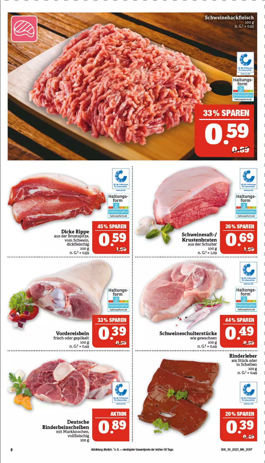 Aktueller Prospekt Marktkauf - Prospekt - von 23.07 bis 29.07.2023 - strona 8 - produkty: Bau, braten, eis, elle, fleisch, hackfleisch, lebensmittel, reis, rind, rinder, Rinderleber, schwein, schweine, Schweinehackfleisch, tee, teller, Ti, wein, weine, ZTE