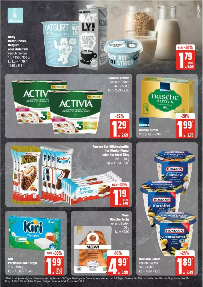 Aktueller Prospekt Edeka - Prospekte - von 09.09 bis 14.09.2024 - strona 15 - produkty: activa, aufstrich, drink, drinks, eis, ferrero, hafer, Kinder, kinder pingui, milch, Milchschnitte, pingui, reis, Ti, ZTE